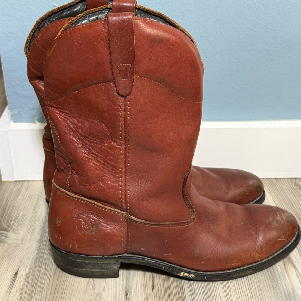 Vtg dingo Work Boots Mens 10.5 Made in USA 70s worn western cowboy rugged‎ WORN